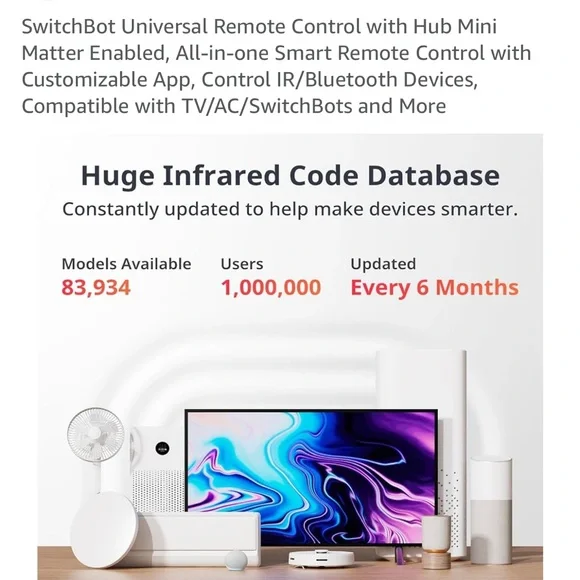 SwitchBot Universal Remote Universal Remote Control with Hub Mini - White - Picture 4 of 10